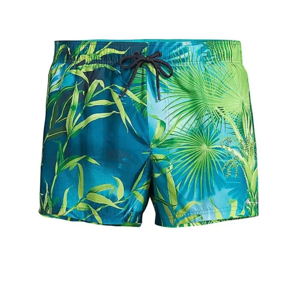 Versace Men’s Iconic Jungle Print Swim Trunks